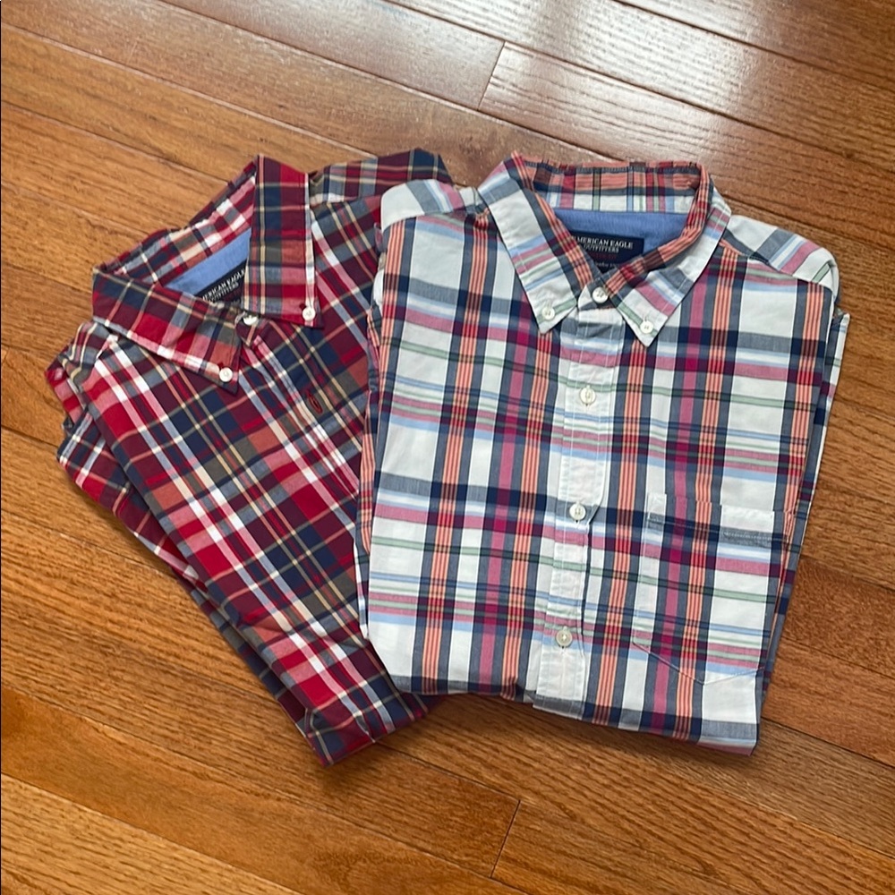 American Eagle Outfitters Plaid Button-Down Shirts size Medium